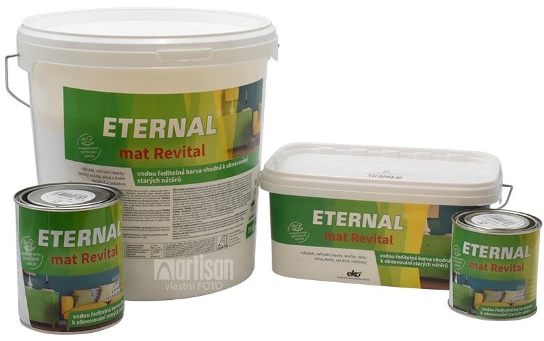 ETERNAL mat Revital - univerzální vodou ředitelná akrylátová barva v objemu 0.35 l, 0.7 l, 2.8 l a 10 l